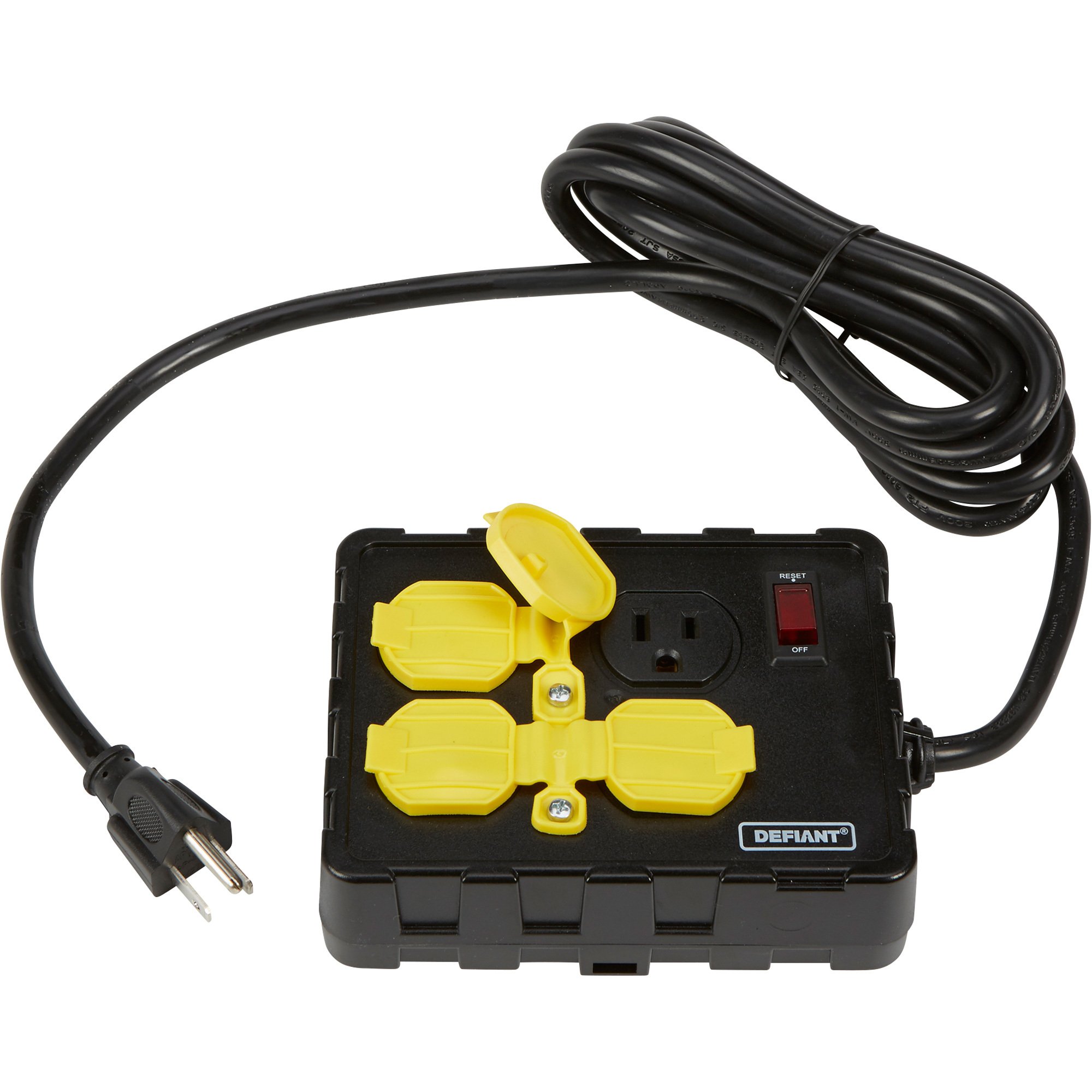 Defiant 4-Outlet Box with Circuit Breaker — 15 Amps, Model# 699-366